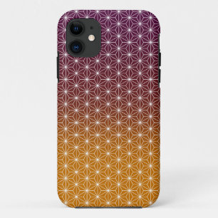 Japanese Asanoha Traditional Print Burgundy & Gold Case-Mate iPhone Case