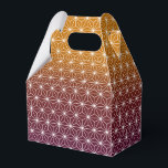 Japanese Asanoha Traditional Print Burgundy & Gold Favour Box<br><div class="desc">Asanoha is a traditional japanese pattern based on the star shaped leaves of a hardy plant which represents vitality and growth. This pattern has long been popular on kimonos and articles for kids and babies as it is believed to bring growth and vigour.</div>