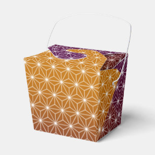 Japanese Asanoha Traditional Print Burgundy & Gold Favour Box