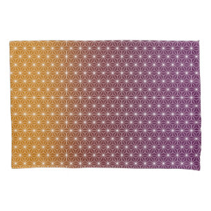 Japanese Asanoha Traditional Print Burgundy & Gold Pillowcase