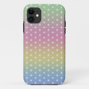 Japanese Asanoha Traditional Print Pastel Rainbow Case-Mate iPhone Case