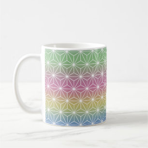 Japanese Asanoha Traditional Print Pastel Rainbow Coffee Mug