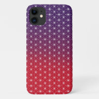 Japanese Asanoha Traditional Print Red & Purple