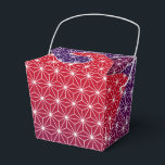 Japanese Asanoha Traditional Print Red & Purple Favour Box<br><div class="desc">Asanoha is a traditional japanese pattern based on the star shaped leaves of a hardy plant which represents vitality and growth. This pattern has long been popular on kimonos and articles for kids and babies as it is believed to bring growth and vigour.</div>