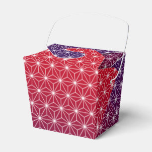 Japanese Asanoha Traditional Print Red & Purple Favour Box