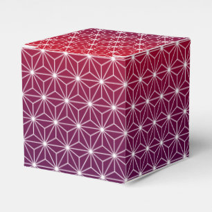 Japanese Asanoha Traditional Print Red & Purple Favour Box