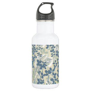Japanese Asian Blue Leaf Flower 532 Ml Water Bottle
