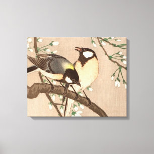 Japanese Asian Koson Bird Chickadee Songbird Canvas Print