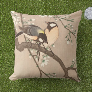 Japanese Asian Koson Bird Chickadee Songbird Cushion
