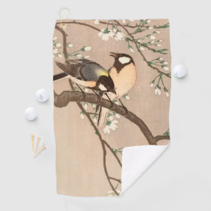 Japanese Asian Koson Bird Chickadee Songbird Golf Towel