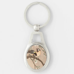 Japanese Asian Koson Bird Chickadee Songbird Key Ring