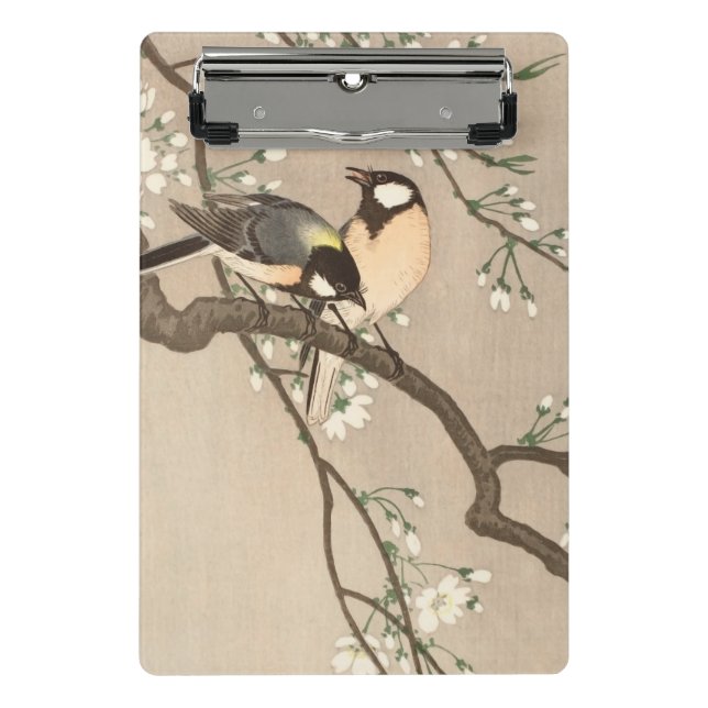 Japanese Asian Koson Bird Chickadee Songbird Mini Clipboard (Front)