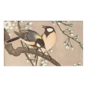 Japanese Asian Koson Bird Chickadee Songbird Name Tag