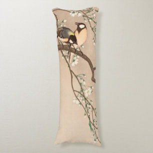 Japanese Asian Ohara Koson Bird Chickadee Songbird Body Cushion
