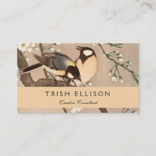 Japanese Asian Ohara Koson Bird Chickadee Songbird Business Card