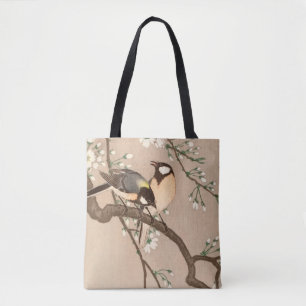 Japanese Asian Ohara Koson Bird Chickadee Songbird Tote Bag