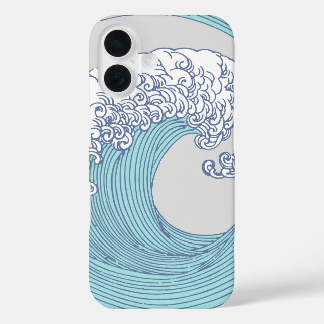 Japanese Asian Surf Wave Art Ocean Art Case-Mate iPhone Case (Back)