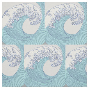 Japanese Asian Surf Wave Art Ocean Art Fabric