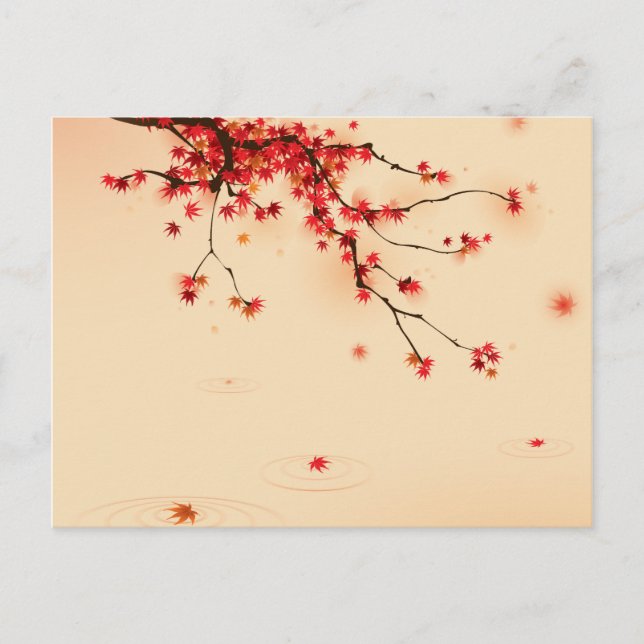 Japanese Autumn Art Postcard (Front)