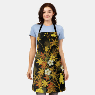 Japanese Autumn Leaves Antique Botanical Apron