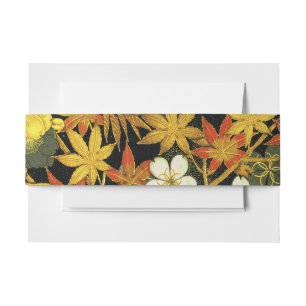 Japanese Autumn Leaves Antique Botanical Invitation Belly Band