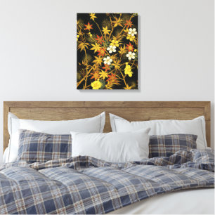 Japanese Autumn Leaves Antique Rich Classic Art Canvas Print