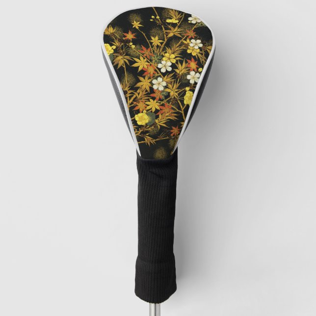 Japanese Autumn Leaves Antique Rich Classic Art Golf Head Cover (Front)