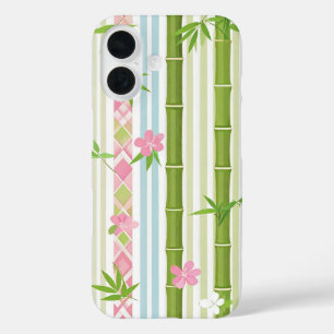Japanese Bamboo Floral Pattern iPhone 16 Case