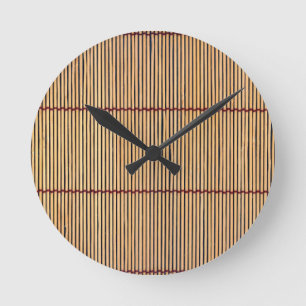 Japanese Bamboo Mat Round Clock