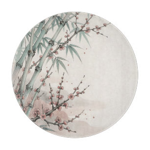Japanese Bamboo Plum Blossom Ink  Cutting Board