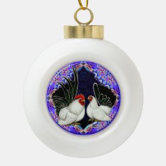 Japanese Bantam Circle Ceramic Ball Christmas Ornament
