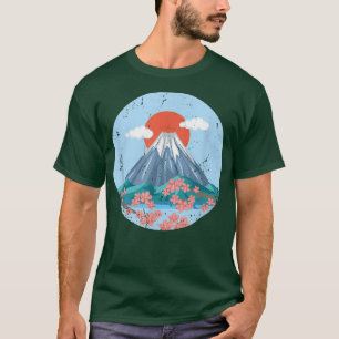 Japanese Beautiful Cherry Blossom Sakura Mount Fuj T-Shirt