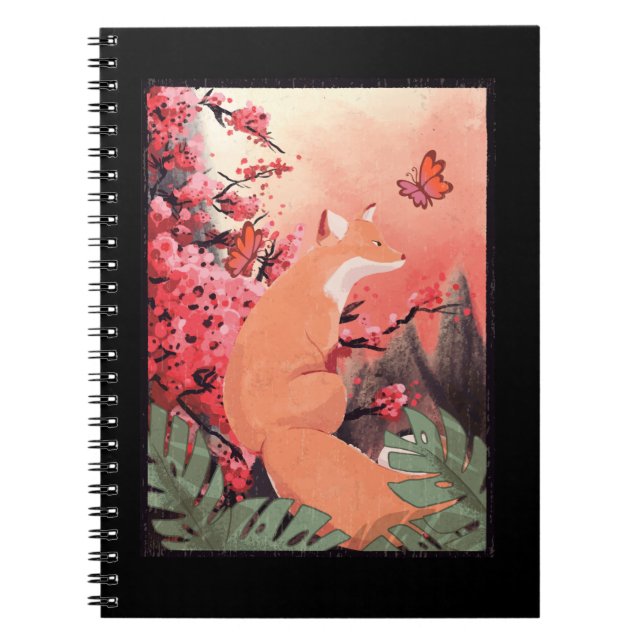 Japanese Beautiful Fox Butterfly Notebook (Front)