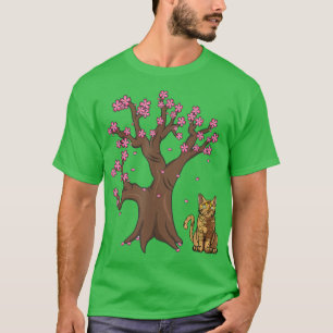 Japanese Bengal Cat Mum Cherry Blossom T-Shirt