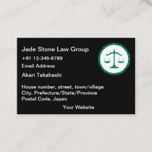 Japanese Bengoshi Business Cards Jade Law Logo