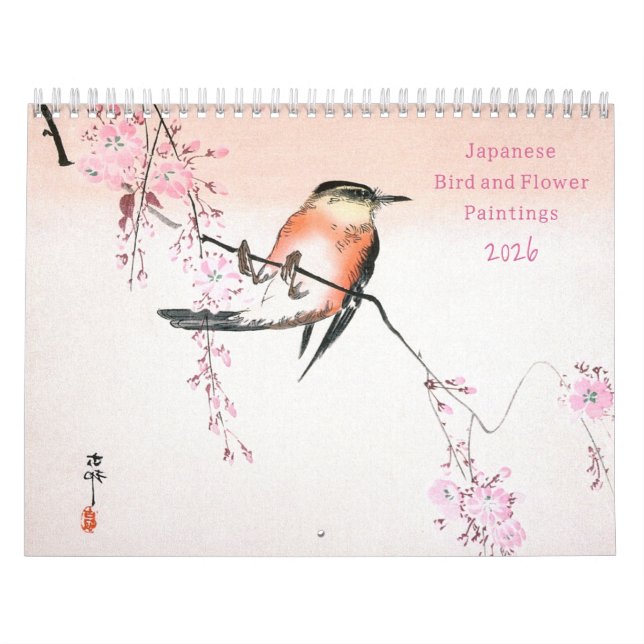 Japanese Bird and Flower Paintings 2026 Calendar (Cover)