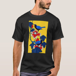 Japanese Bird Flower Tree Sakura Blossom Flowers T-Shirt