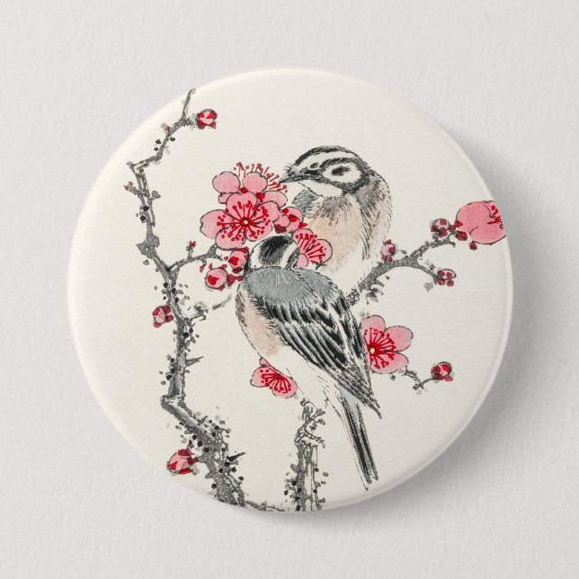Japanese Birds 3 7.5 Cm Round Badge (Front)
