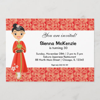 Japanese Birthday theme Invitation