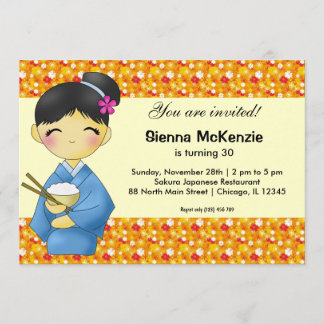 Japanese Birthday theme Invitation