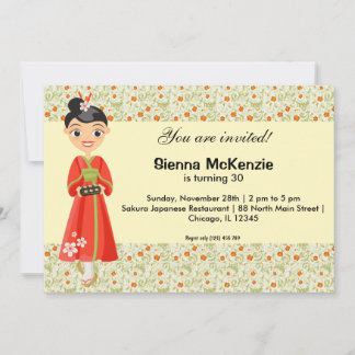 Japanese Birthday theme Invitation