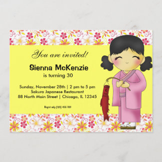 Japanese Birthday theme Invitation