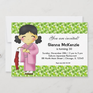 Japanese Birthday theme Invitation