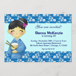 Japanese Birthday theme Invitation