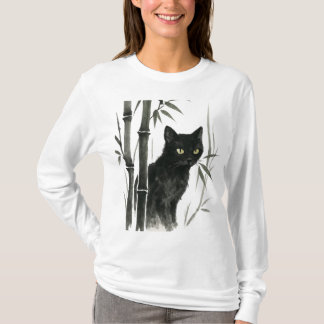 【Japanese Black Cat T-Shirt】 T-Shirt