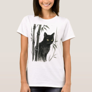 【Japanese Black Cat T-Shirt】 T-Shirt