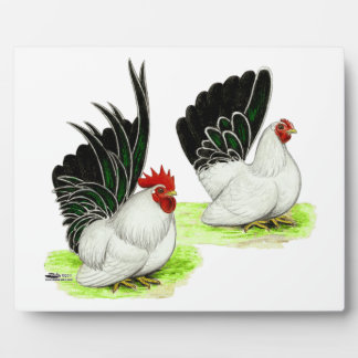 Japanese Black White Bantams Plaque