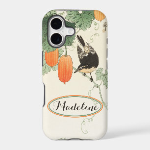 Japanese Block Print Bird Orange Fruit Personalise