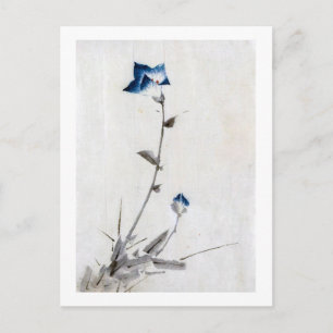 Japanese Blue Bellflower, Hokusai, Ukiyo-e Postcard