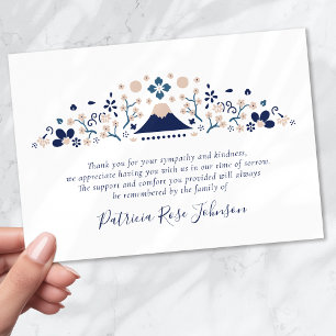 Japanese Blue Funeral Memorial Thank You